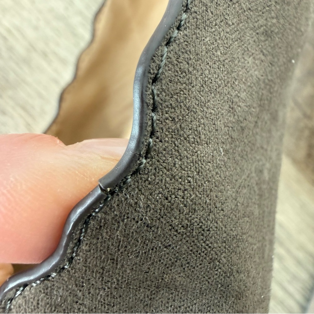 ESPRIT Sandy Brown Ballet Flats Scalloped Edges Faux Suede Microsuede 7.5 *Flaw - Picture 12 of 12